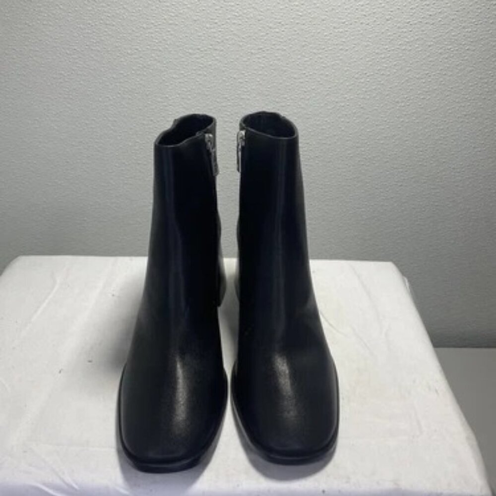 Coach Black Leather Ankle Booties with Side Zip - Picture 2 of 6